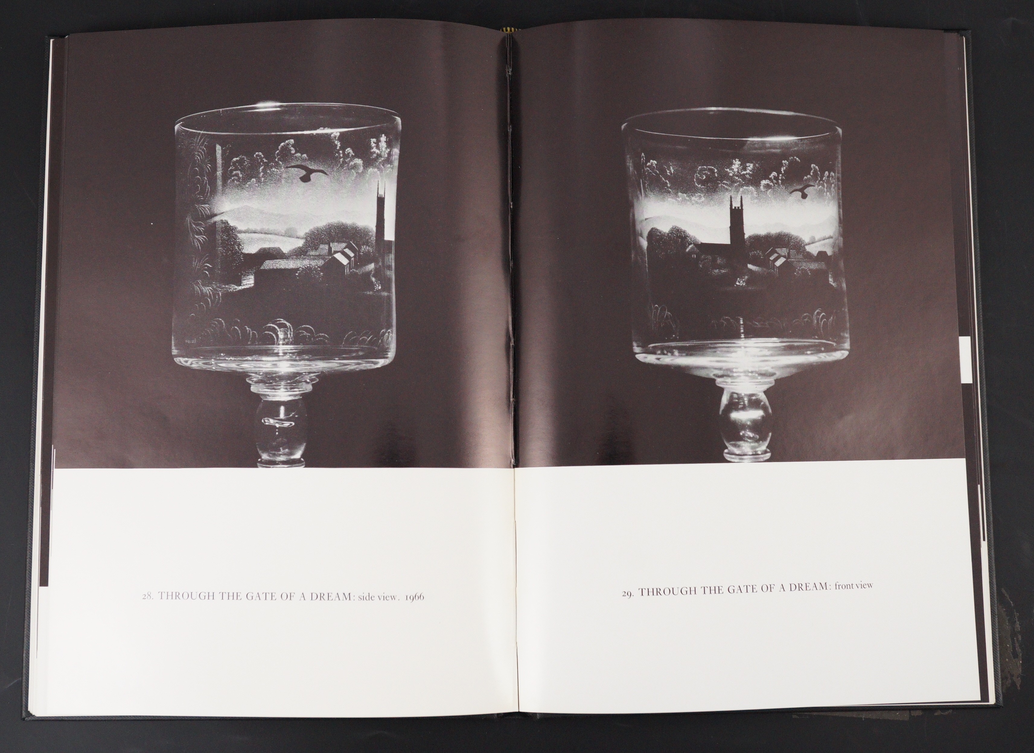 Laurence Whistler CBE (1912-2000), 'TERM' an engraved glass goblet together with a limited edition book 276/1400, page 28 and plate 80 with reference to 'TERM' Goblet 24cm high